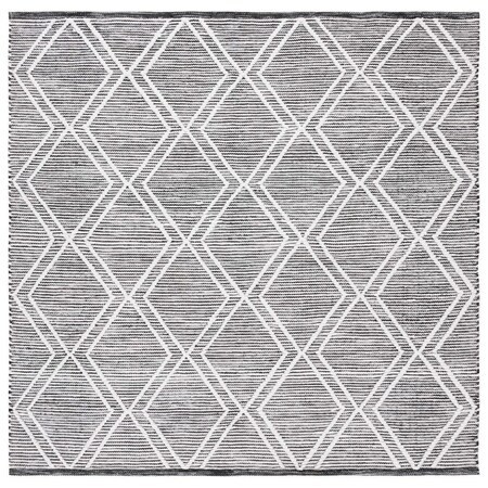 Safavieh 6 x 6 ft. Kilim Flat Weave Square Area Rug Black & Ivory KLM449Z-6SQ